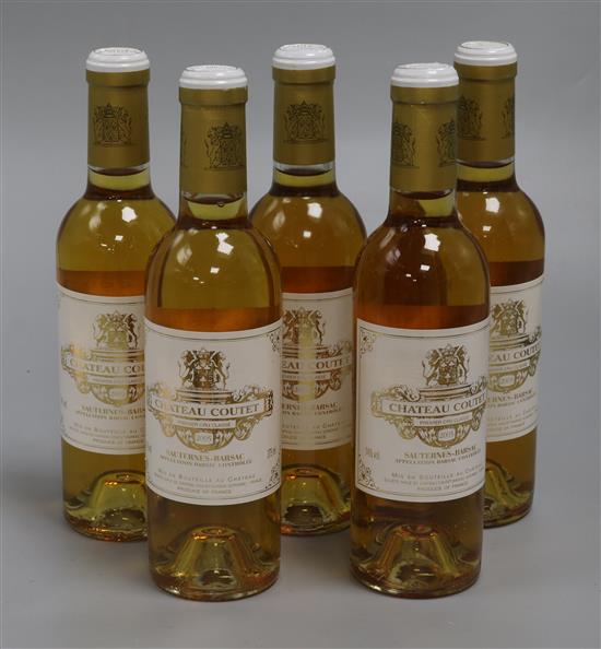 Five half bottles of Chateau Coutet, Sauternes-Barsac, 2005